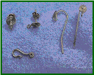 Ear Posts (back left), Ear Wires (back right), Stand-Alone Hook (front left) - Beginning Wirecraft